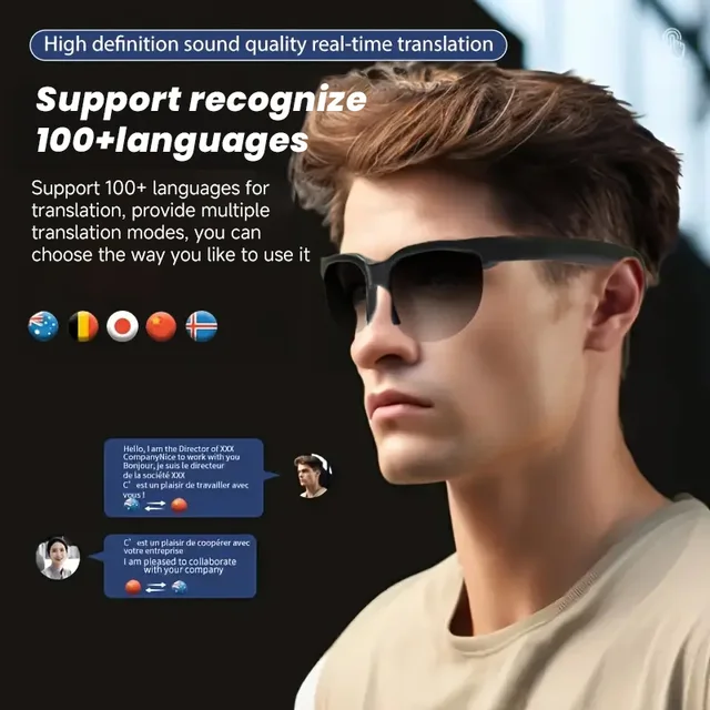 2025 AI Translation Smart Glasses IP4 Bluetooth Call Headphones UV Protective Lenses Connected Bezel Outdoor Sports Sunglasses 5 2025 AI Translation Smart Glasses IP4 Bluetooth Call Headphones UV Protective Lenses Connected Bezel Outdoor Sports Sunglasses 5