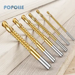Jeu de forets à spirale en Cobalt, mèches dentelées de 3 à 8mm, mèches à tige ronde HSS, foret électrique pour le travail du bois, 6 pièces 