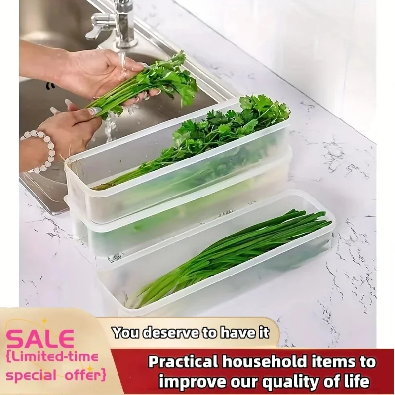 1/2Pc Refrigerator fresh-keeping storage box fresh-keeping artifact Small Food Preservation Boxes Transparent Sealed Storage Box