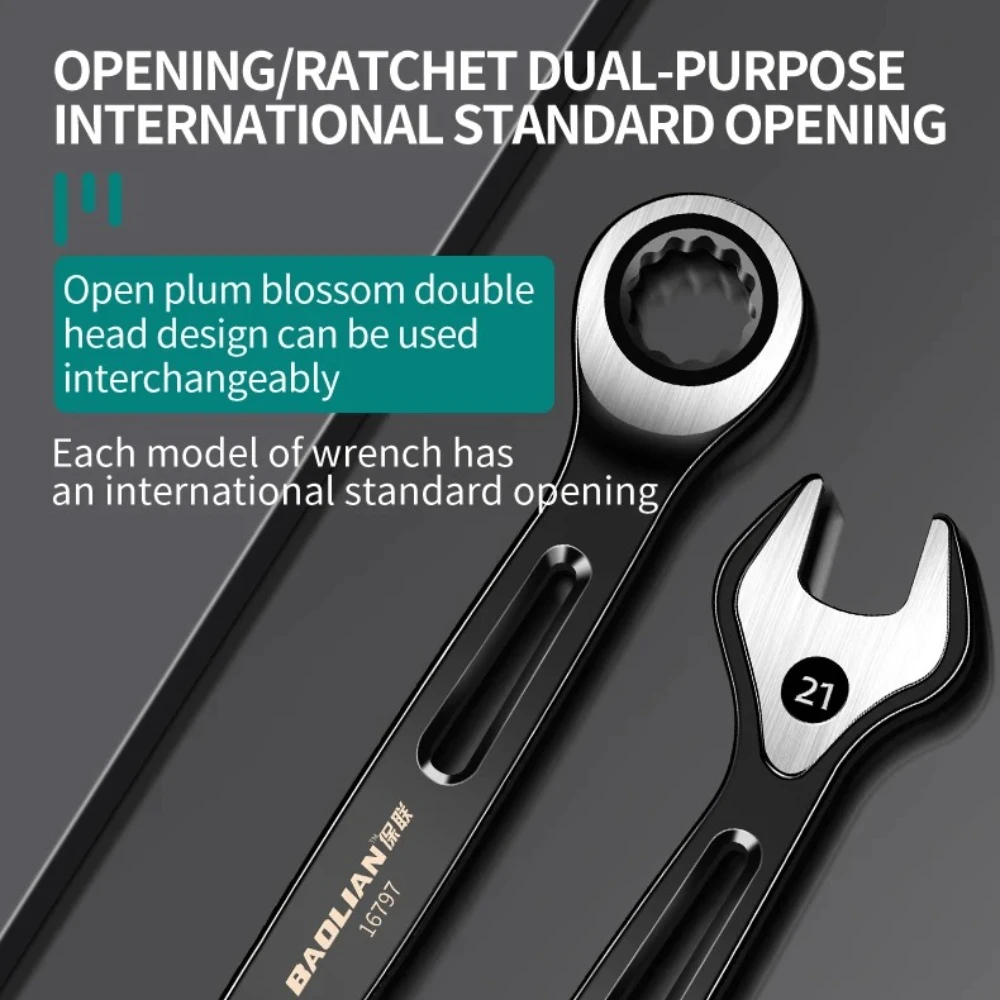 Metric Dual-Purpose Combination Wrench – Anti-Slip, Labor-Saving Design