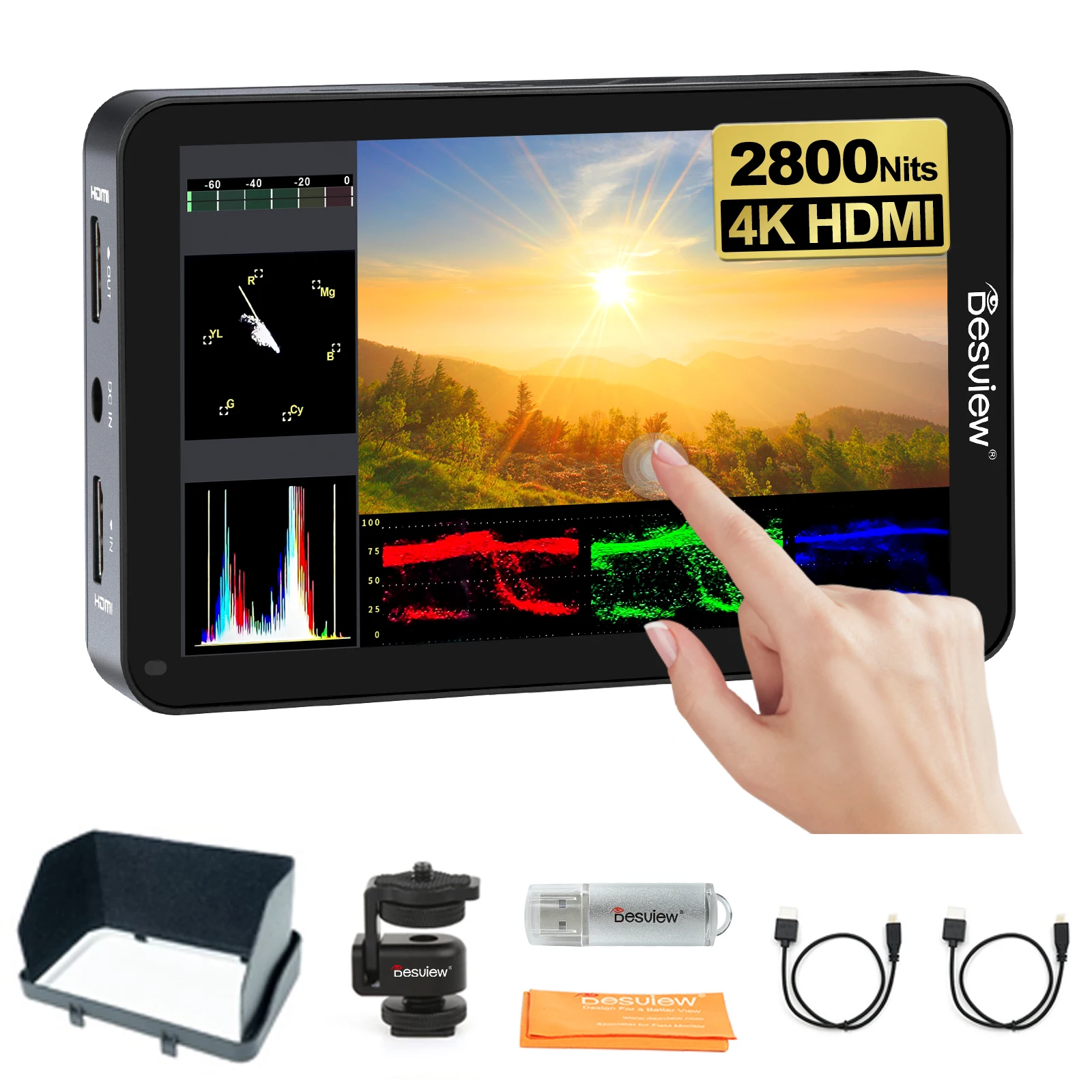 Desview-R6カメラのフィールドモニター,フルHDタッチスクリーン