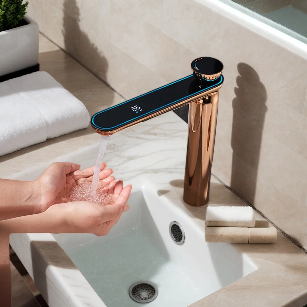 KEMAIDI-grifo de baño con pantalla Digital