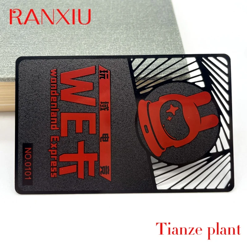 Custom Custoized u ebers card 0.8 bla etal gift card laser engraved stainls steel busins card