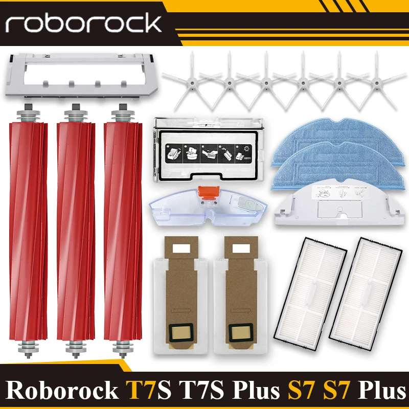 

For Roborock T7S T7S Plus S7 S7 Plus Robotic Vacuum Cleaner Replacement Parts Main Brush Hepa Filter Mops Dust Bag Accessories