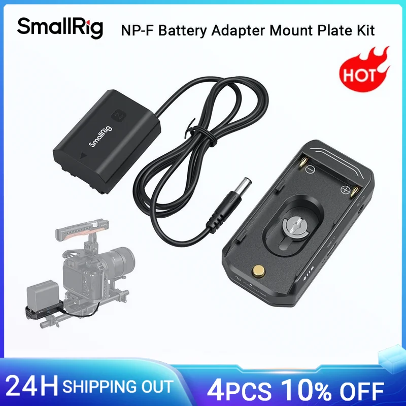 

SmallRig NP-F Battery Adapter Mount Plate Kit with NP-FZ100 Dummy Battery Power Cable for Sony FX3/FX30 / A7 IV Advanced Edition