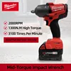 Milwaukee Cordless 1300N.M Torque Brushless Electric Impact Wrench 1/2 inch Screwdriver Wrench Power Tools For 18V Battery 1