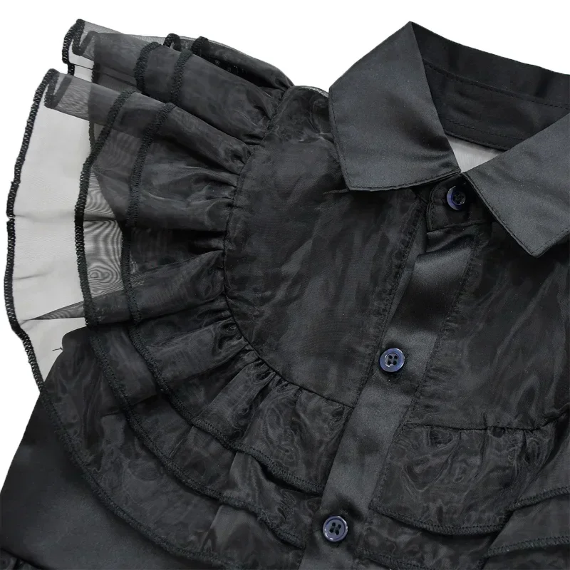 Cosplay Costume Kids Girls Dress Halloween Dress Outfit Wednesday Addams Dress Up Costume for Girls Birthday Halloween Cosplay Party Dress with Wig Socks Belts For Kids 2-12 Years