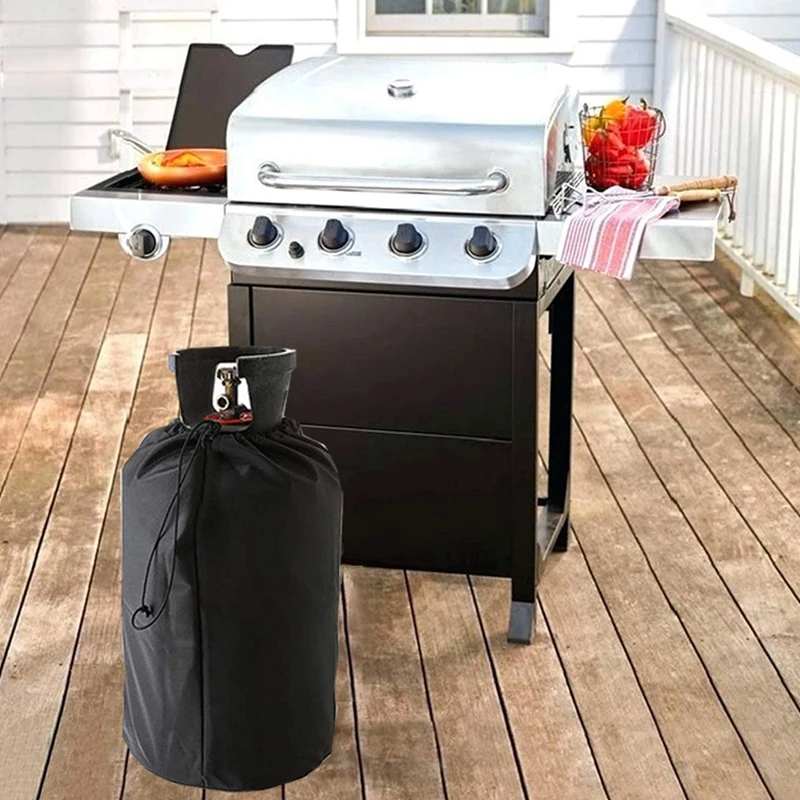 210D Black Oxford Cloth Gas Tank Cover Outdoor Small Propane Tank Cover Waterproof Dustproof And UV Proof Cover 4