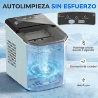 Machine à glaçons autonettoyante Homcom 12 kg/24h, 9 glaçons en 7 min, bleu clair 7