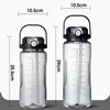 1.5/2 Liter Sport Straw Water Bottle with Time Scale Plastic Summer Cold Juice Water Cup Large Capacity Portable Water Bottles 3