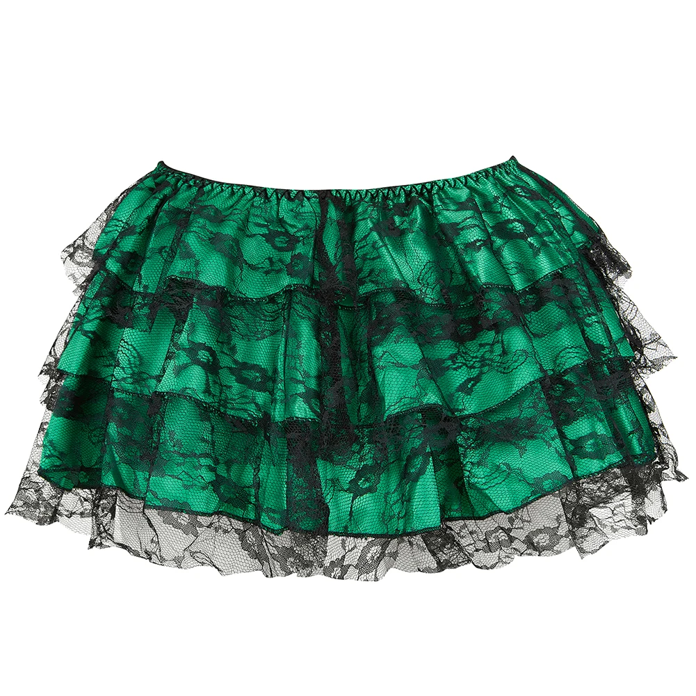 Sexy Layered Mesh Tulle Lace Mini Pleated Skirt Gothic Skirts Showgirl Party Dance Tutu Skirt Plus Size S-6XL 2