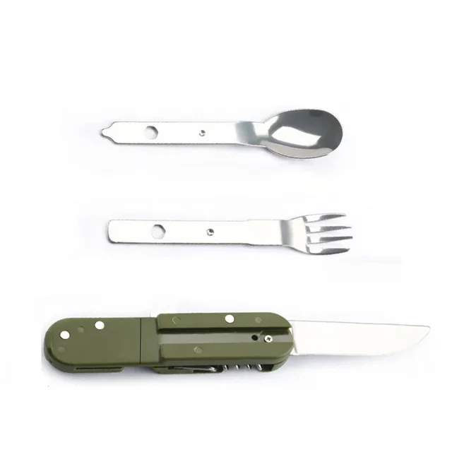 Camping Stainless Steel Folding Cutlery Set 6