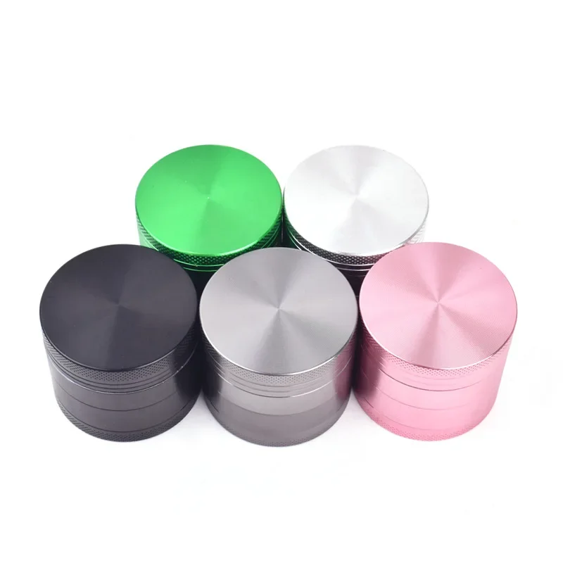 40mm 4 Layers Tobacco Herbal Grinder 5 Colors Crusher Metal Zinc Aluminum Alloy Cutter Mill Lighting for Spice Smoking 5