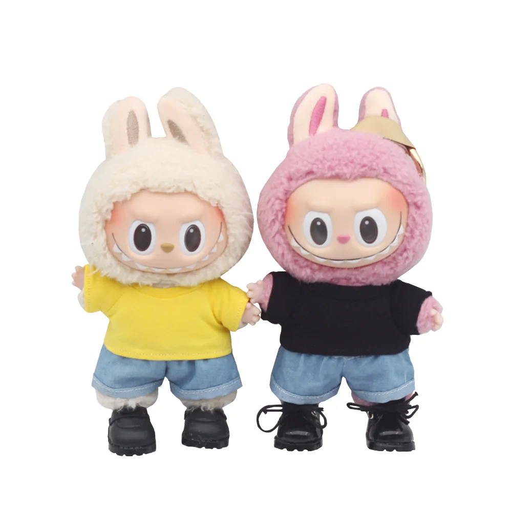 Kpop Idol Inspired Plush Doll Outfit - T-Shirt and Denim Shorts Set
