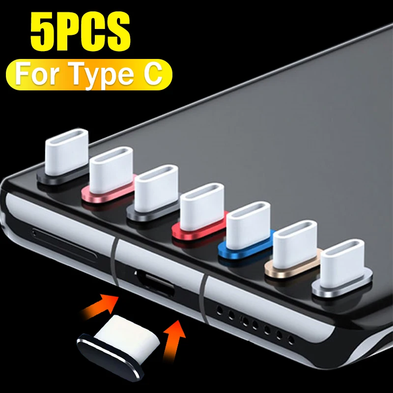 USB-C-Anti-Dust-Plugs-Aluminum-Alloy-Type-C-Dust-Covers-Waterproof ...