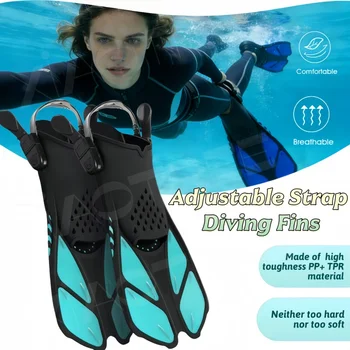 Adjustable Buckle Diving Fins – Short Silicone Diving Shoes for Water Sport 1