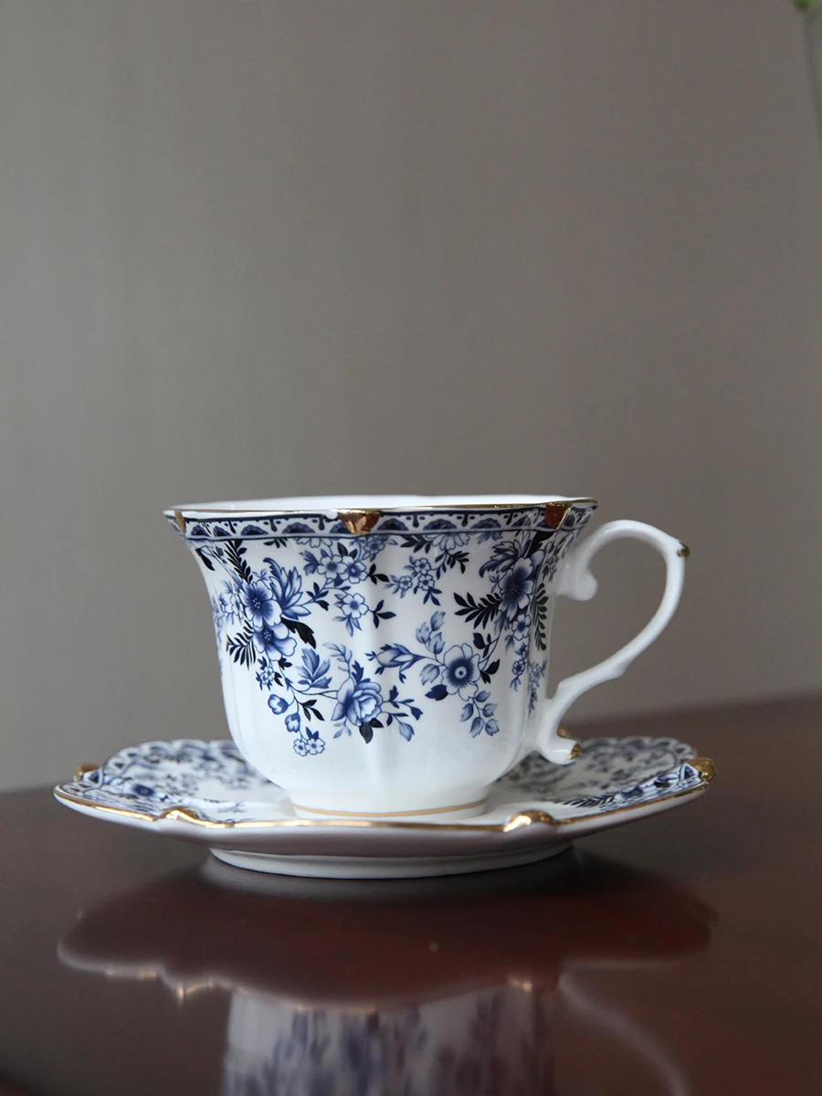

New 2023 vintage style ceramic gilded coffee cup and saucer