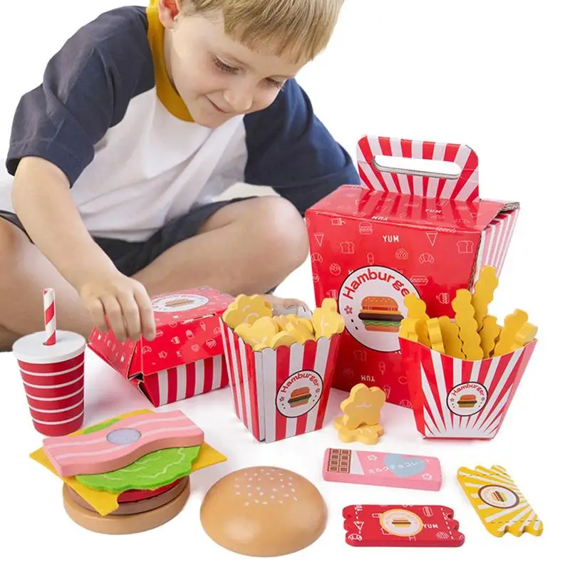 

Набор игрушечных гамбургеров, имитация еды, детские игрушки-гамбургеры, игровой комплект для ролевых игр, игровой домик с гамбургерами на завтрак, игрушка для детей