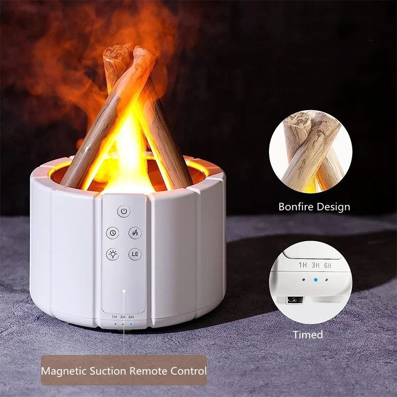 Bonfire Flame USB Air Humidifier Aroma Diffuser Machine Home Appliance Essential Oil Diffuser Simulated Fire Night Light 280ML cold pyro fireworks receiver wedding machine wireless fire fountain party stage handheld marriage decoration dj bride entry mini