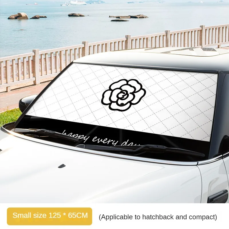 Car Sunshade Umbrella Creative Cartoon Summer Front Windshield Cover Camellia Sun Protection For Front Window Curtain Sun Shades Car Sunshade Windshield Sunshade Windshield Sun Shade