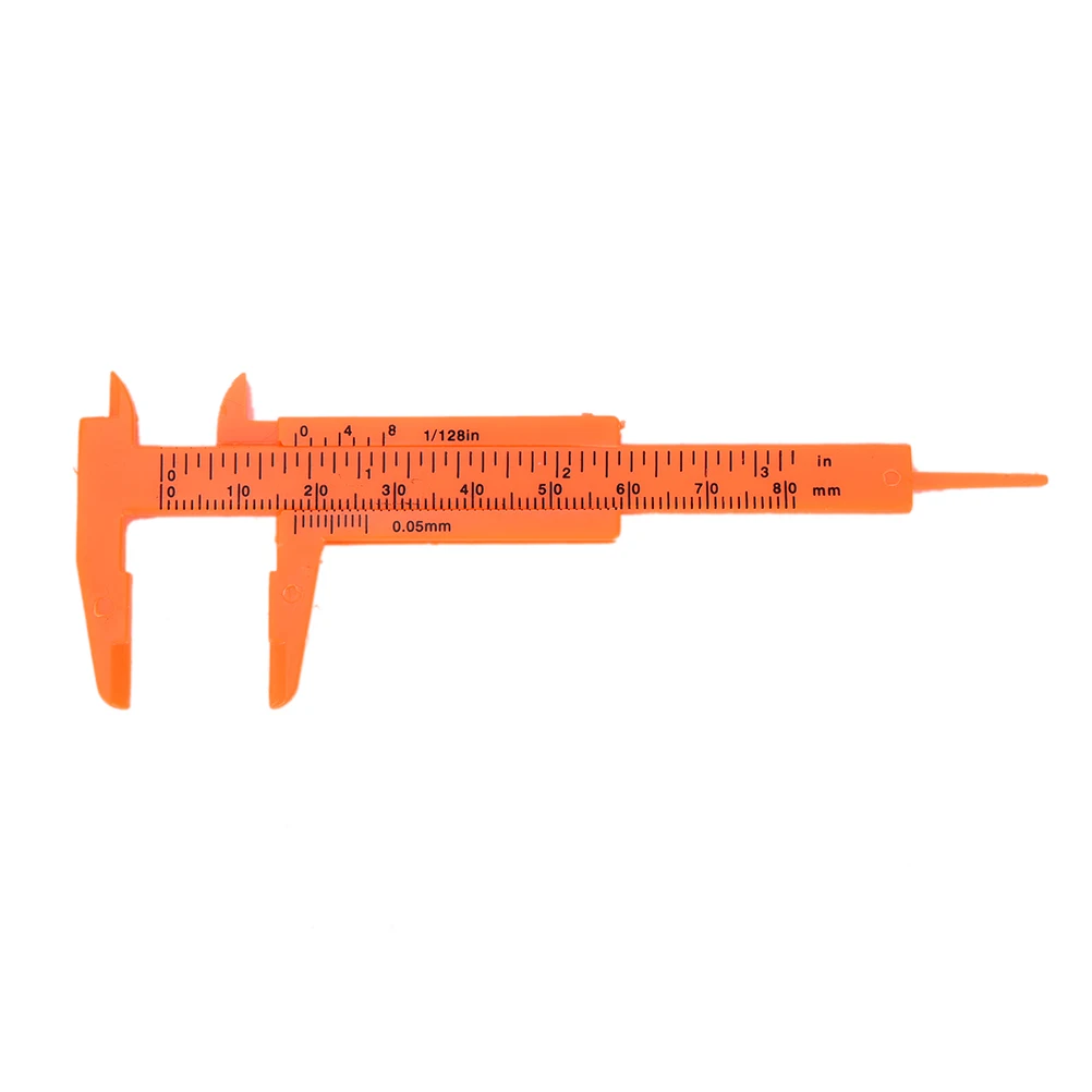 

100% Brand New and High Quality New 1Pc Mini Plastic Ruler Sliding 80mm Vernier Caliper Gauge Measure Tools