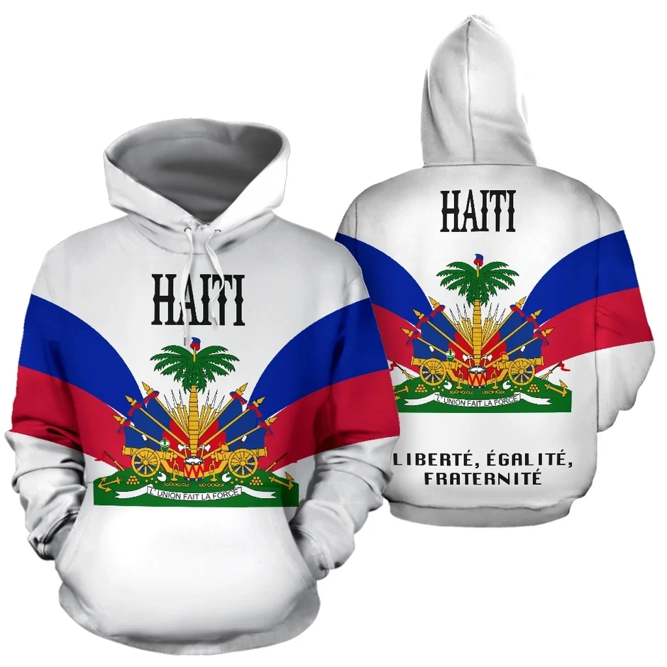 Tessffel-Veste de survêtement pour hommes et femmes, Emblem Country Feel, Caribbean Sea, Haiti Island, Retro Pullover, 3Dprint Streetwear Hoodies, A12