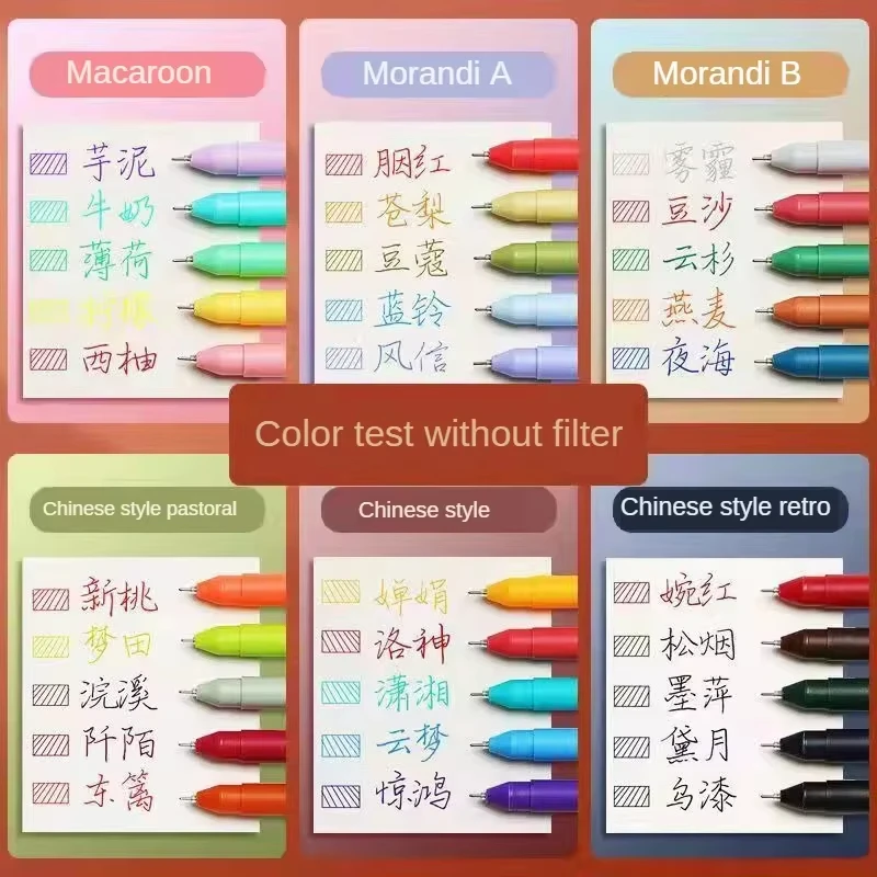 Gel Pens 30 Colors Hand Account Gel Pen Morandi Macaron Retro Color Gel Pen Ins Simple Student Only Japanese Style Notes Korean Stationer