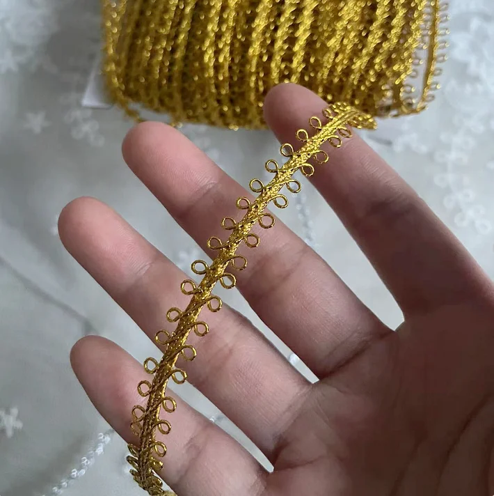 Lace Ribbon 10 Meters Gold Silver Braid Cosplay Costume Performance Stage Decoratiove DIY Sewing Apparel Edge Fabric