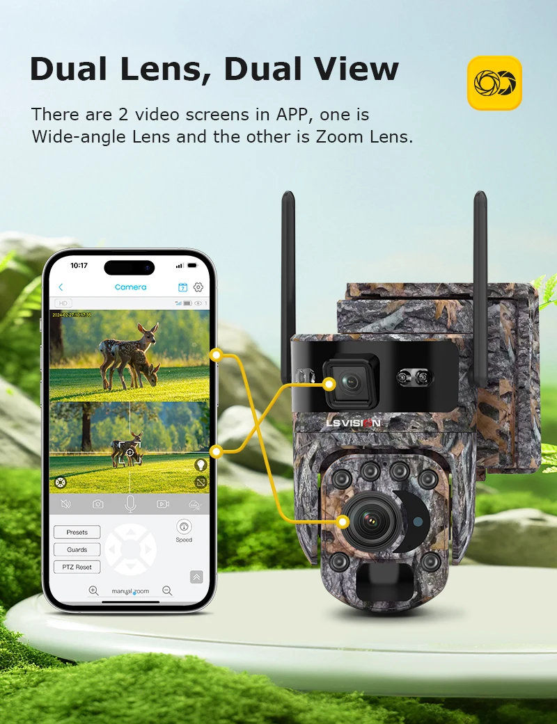 6K 12MP 4G Solar Hunting Trail Camera 60X ZOOM Wireless Outdoor Wildlife Camera