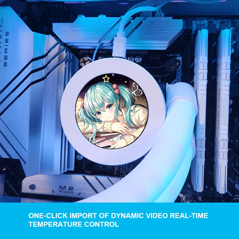 Round Screen Display Dinâmico Faça Você Mesmo Monitor Círculo Refrigeração a Água pc Cpu Aio Temperatura Aida64 120 240 360 21 - Imagem 4