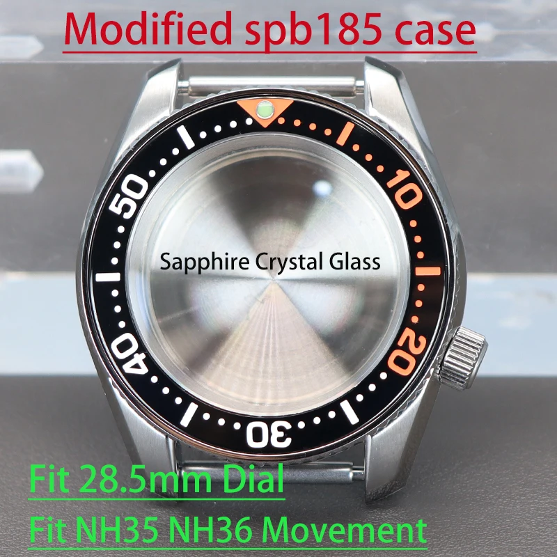 

For 4R36 NH34 NH35 NH36 NH38 Movement 28.5mm Dial Mens Watch Case Modified Seiko SPB185/SPB187J1 Parts Sapphire Crystal Glass