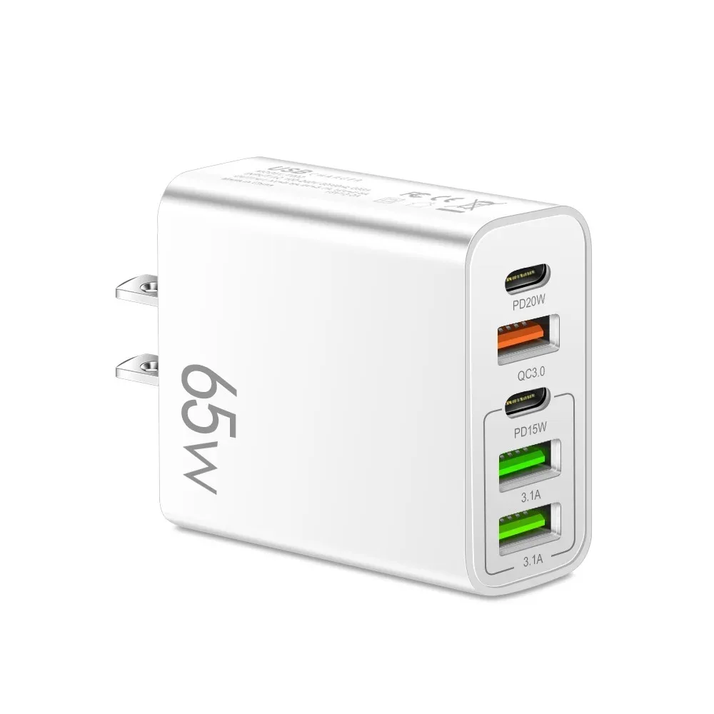 Multi Port USB Charger PD 65W Fast Charging Charger Power Adapter EU/US/UK Plug