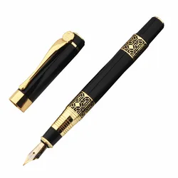 Exquisite Mahogany Gold Fountain Pen - Premium Business & School Supplies (Black)