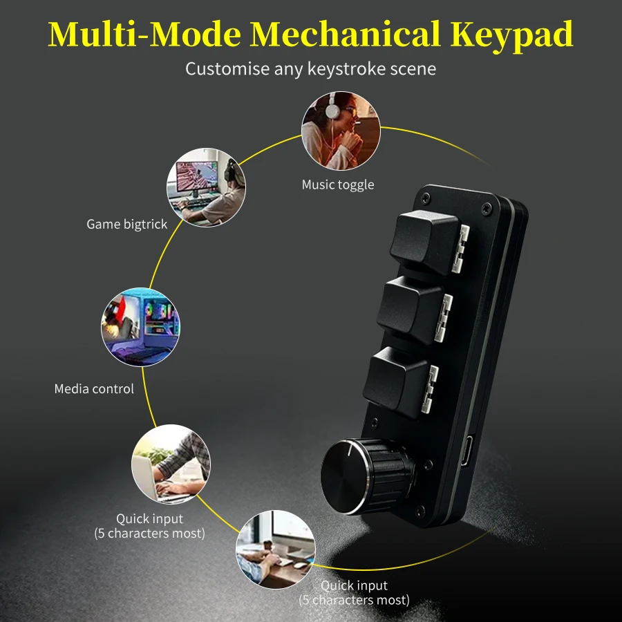 Programmable Hotswap Mechanical Macro Keypad with USB-C Connection