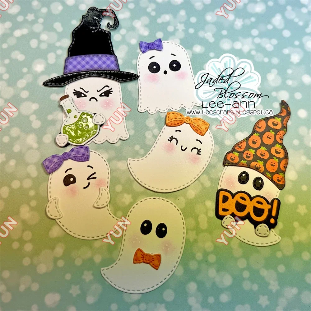 Gnome Friends Greetings Ghost Faces Die Bear Hugs Grunge Background Craft Cuts Dies Molds DIY Scrapbooking Diary September