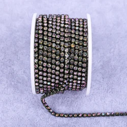 Radiant Gold Rhinestone Decorative Crystal Trim - SS8(2.5mm) (Rainbow)