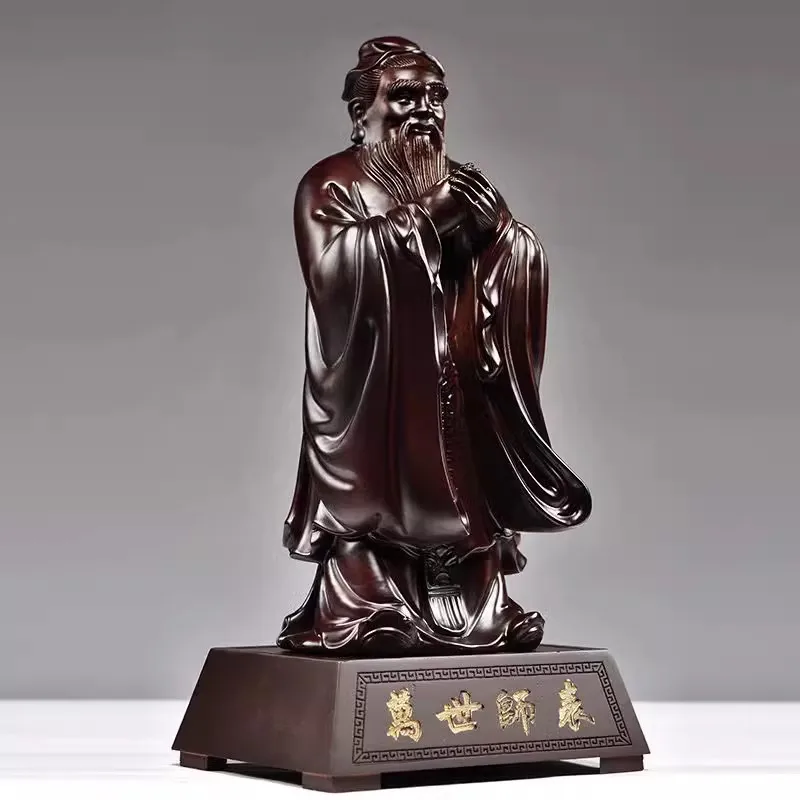 Wooden carvings of Confucius ornaments, statues, solid wood models, eternal teachers, Confucius saints, rosewood crafts