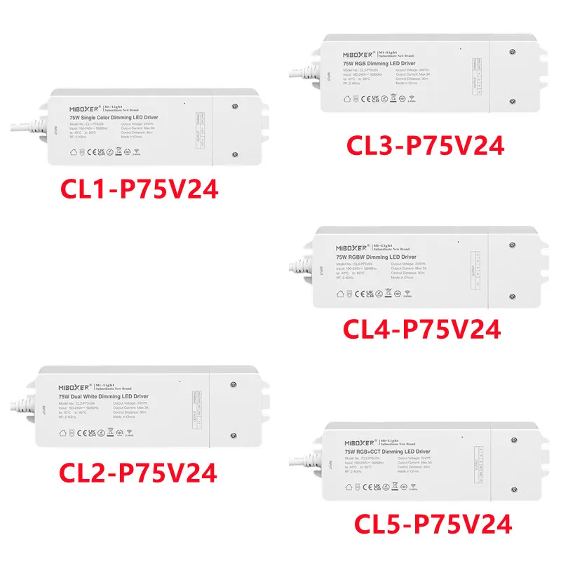 Miboxer 75W Dimmerabile Drivver 2.4G Rf Telecomando Led Driver 2 In 1 Singolo Colore/Doppio Bianco/Rgb/Rgbw/Rgbcct Led Strip