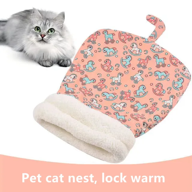 Autumn and winter warm cat kennel, closed cat bed, cute cat sleeping bag, Christmas essential pet supplies 3