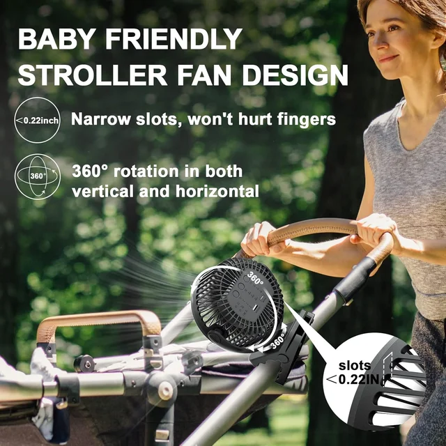Rechargeable Remote Desk Fan,12000mAh Battery Operated Clip on Fan,Air Circulating USB Fan for Office Car Home Outdoor Stroller 6
