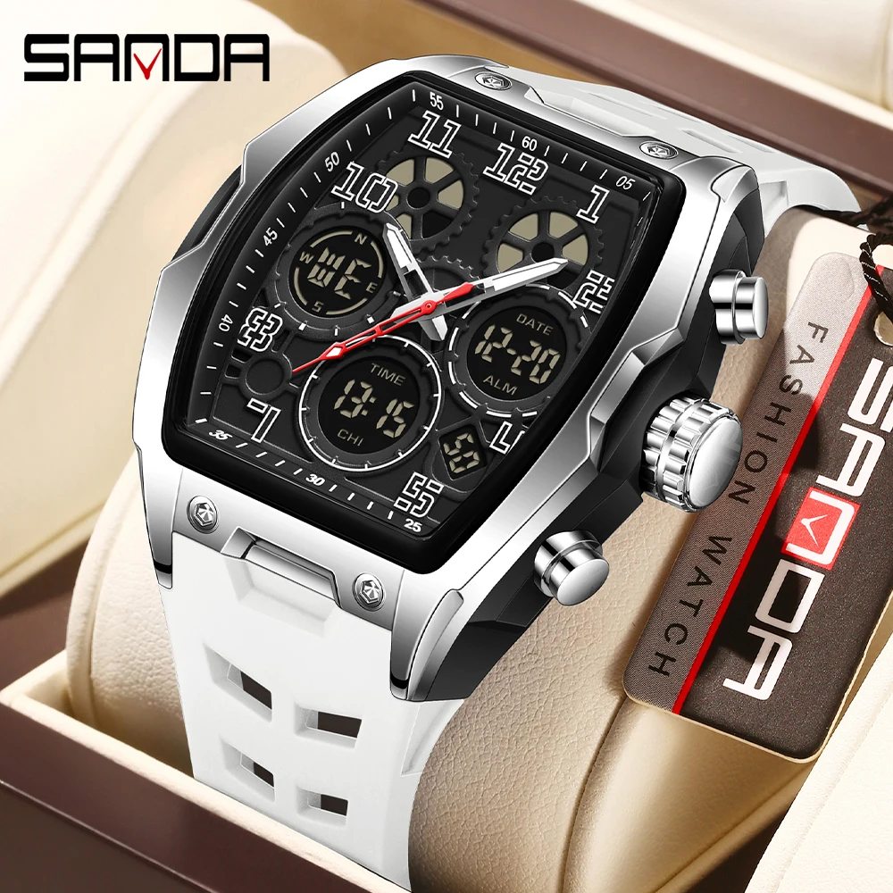 SANDA 6266 Fashion Men's Electronic Watch Sports Multi functional