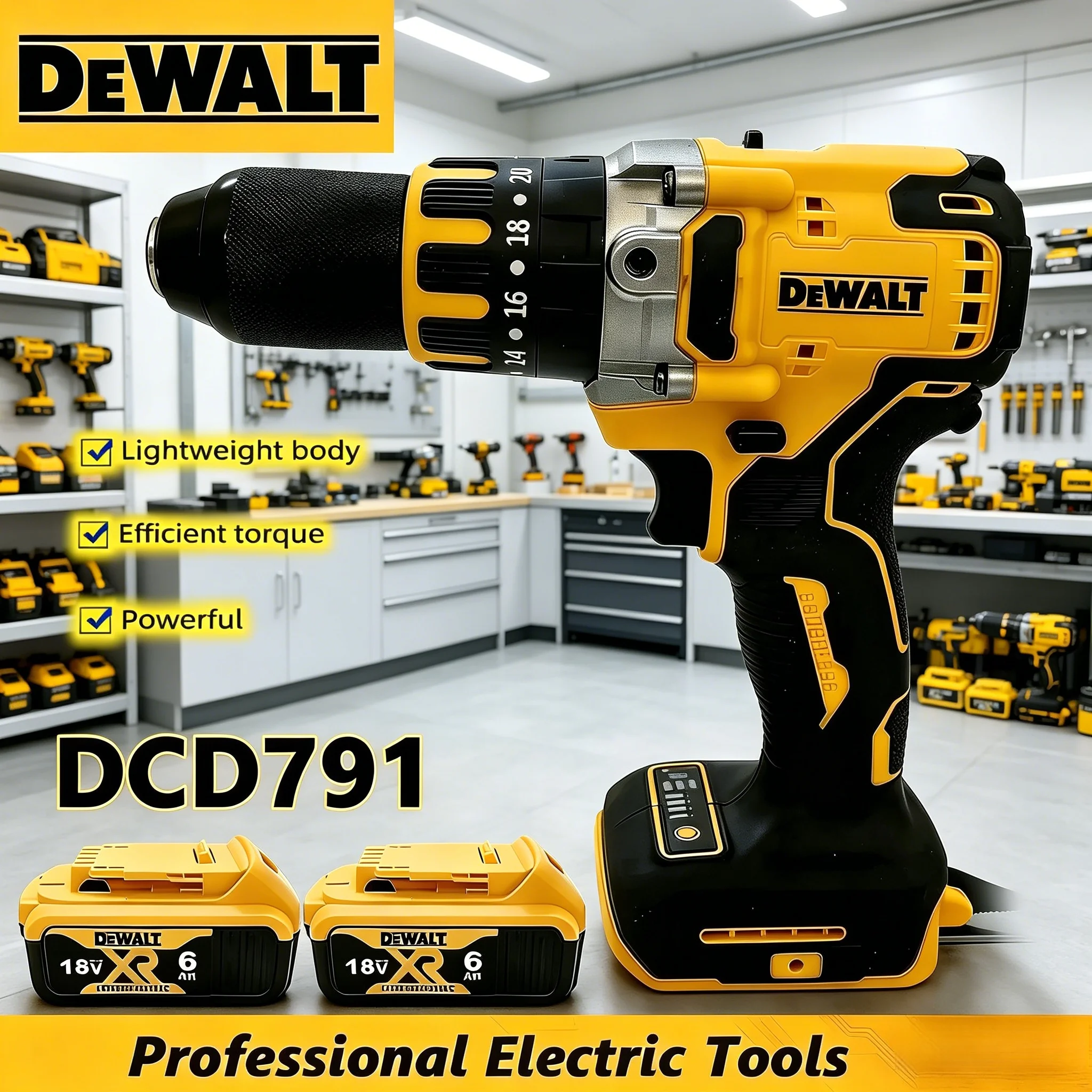 DEWALT DCD791 컴팩트 브러시리스 무선 드릴 스크루드라이버 다기능 충..