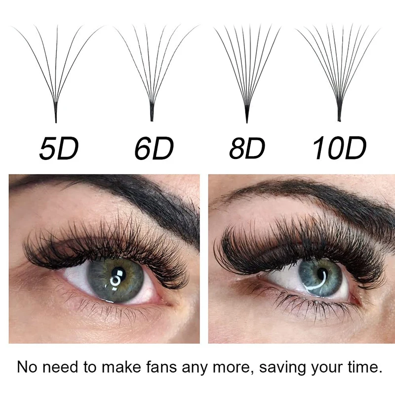 FAIRYTIS 600Fans Long Stem Premade Volume Fans Eyelashes Extension 5D-14D Pointy Base Russian Wispy Faux Mink Lashes Wholesale 6