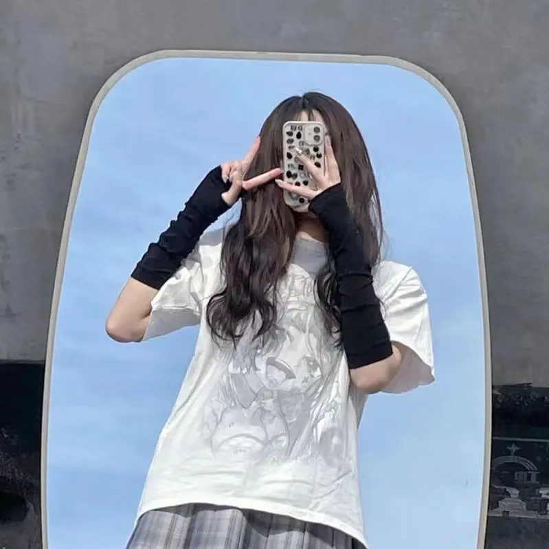 Guantes góticos de Lolita para hombre y mujer, manopla de Anime, color sólido, a la moda, calentadores de brazos sin dedos - Imagen 6