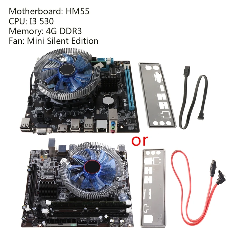 Компьютерная материнская плата HM55 I3 I5 Lga 2. 0 4G вентилятор охлаждения памяти Atx