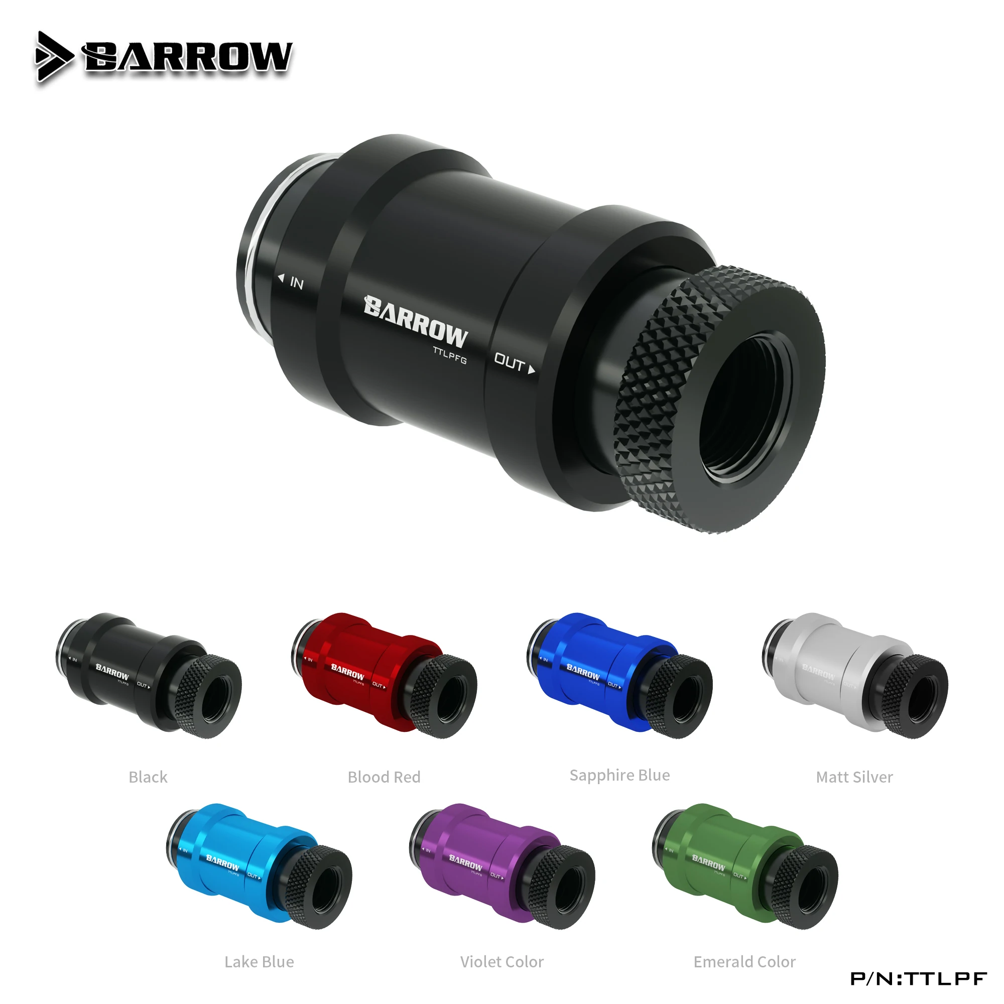 Barrow TTLPF G1/4 Water Cooling Valve Fitting Mini Water Computer Cooler Multi-color Flat Push Type Valve PC Parts