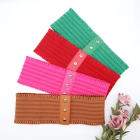 Ruffles Wide Belt Triple Buckle Elegant Elastic Waistband Decorative Dress Girdle for Women Large Size - Image 2