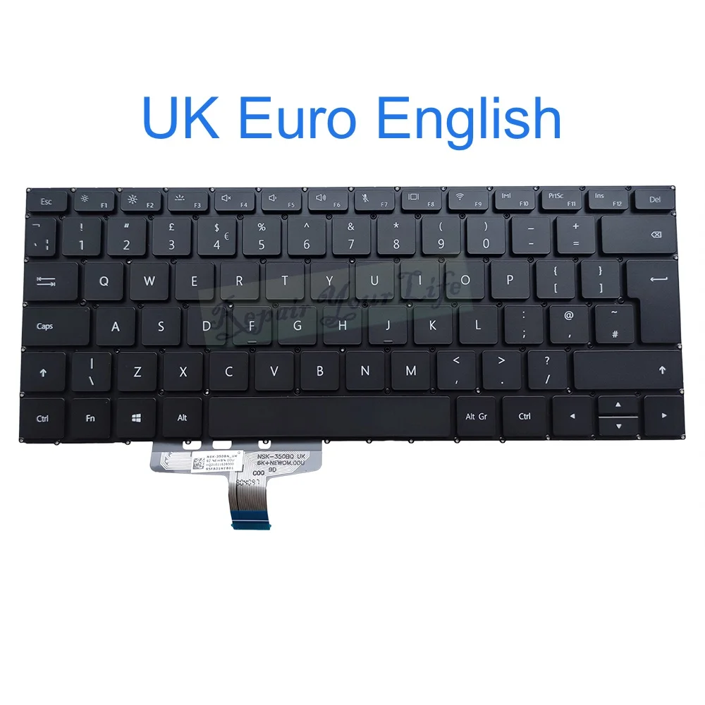 Teclado para Notebook para Huawei Reino Unido Italiano Espanhol Wrtb-wah9l Wrt-w09 Wrtb-wfe9l Kprc-w10l Nh-w19r Matebook 13 2023 2023 - Imagem 5