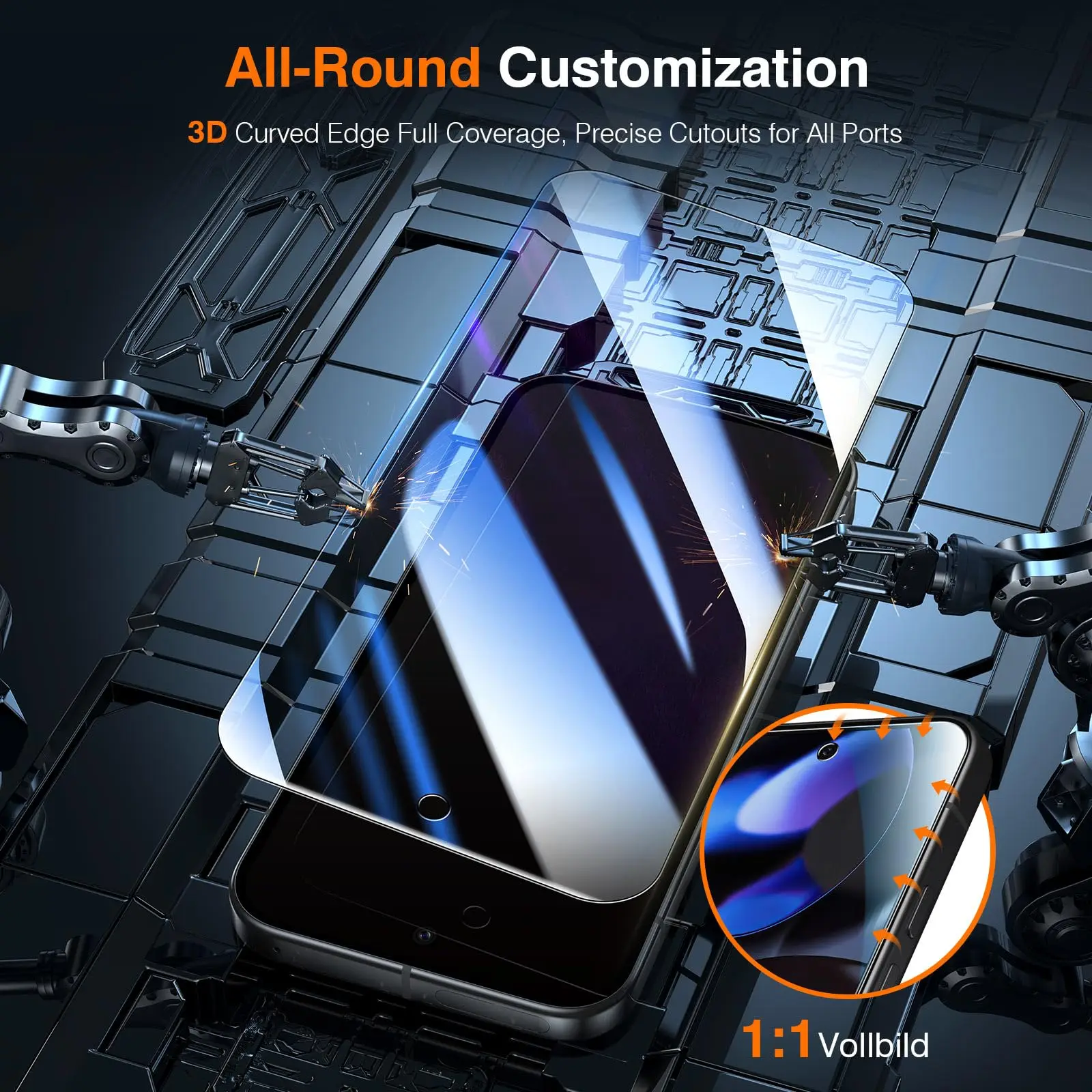 Enhanced Privacy Screen Protector - Anti Peep Tempered Glass, Easy Installation