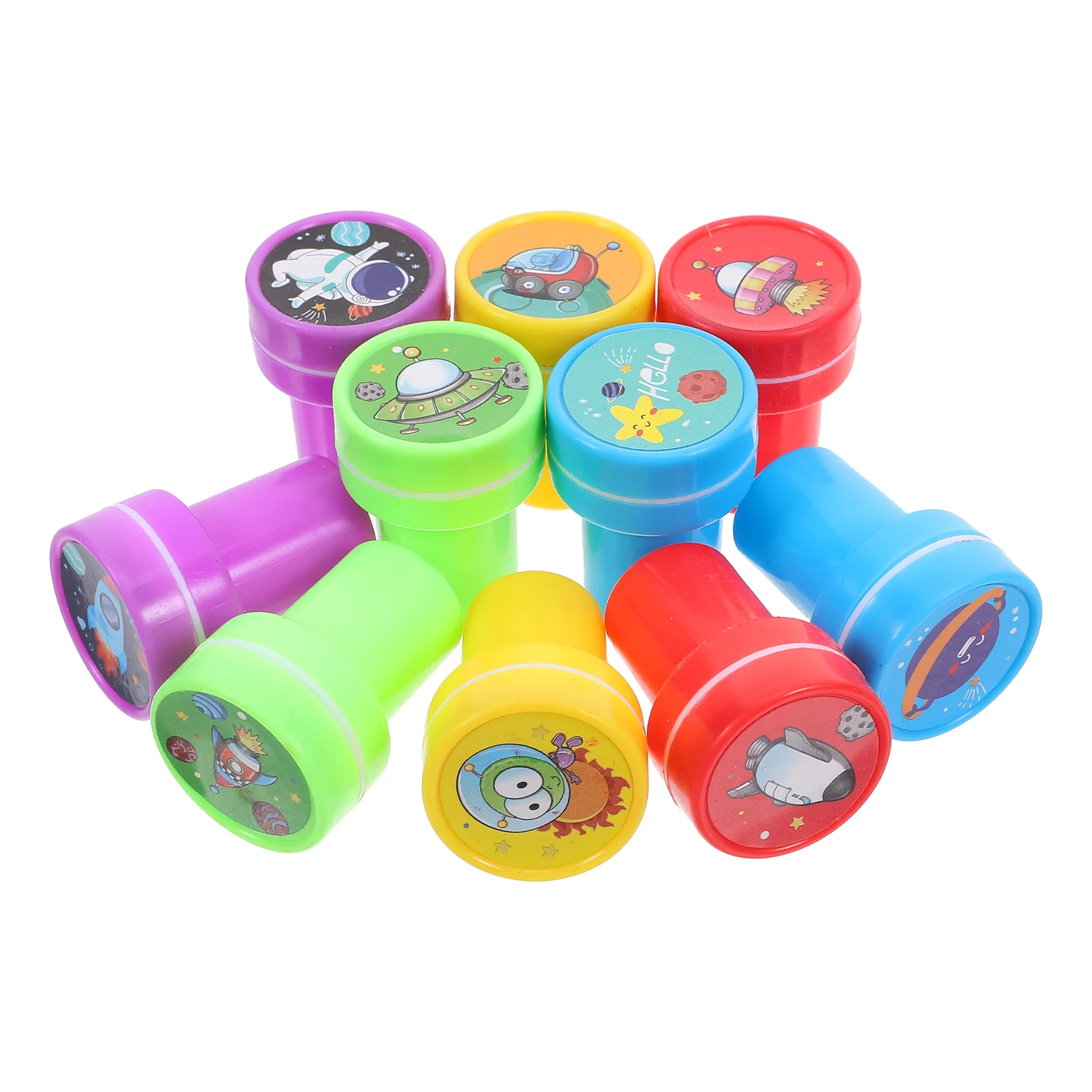 

10 Pcs Space Universe Seal Plastic Stamp Outer Pattern Stamps Gift for Journaling Stamper Toddler Kids Party Favors